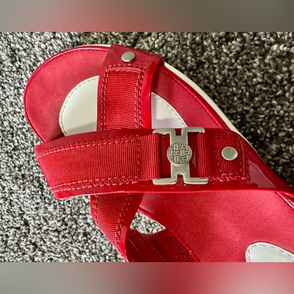 Cole Haan Nike Air Women's Red Slide Wedge Heel Sandals Size 7 - Picture 5 of 13